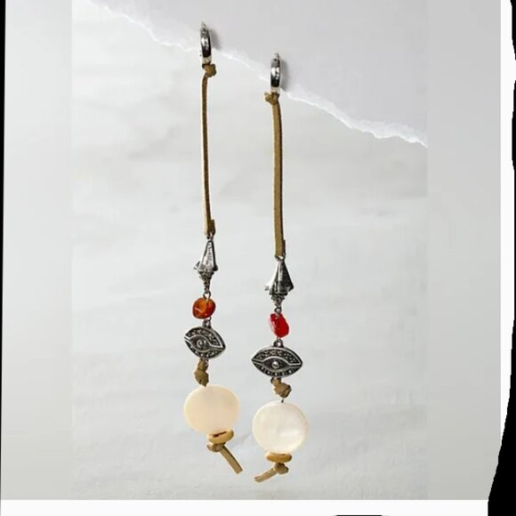 Free People Jewelry - Free People “Treasure Dangles” – Mother of Pearl – Boho Luxe Earrings – Like New